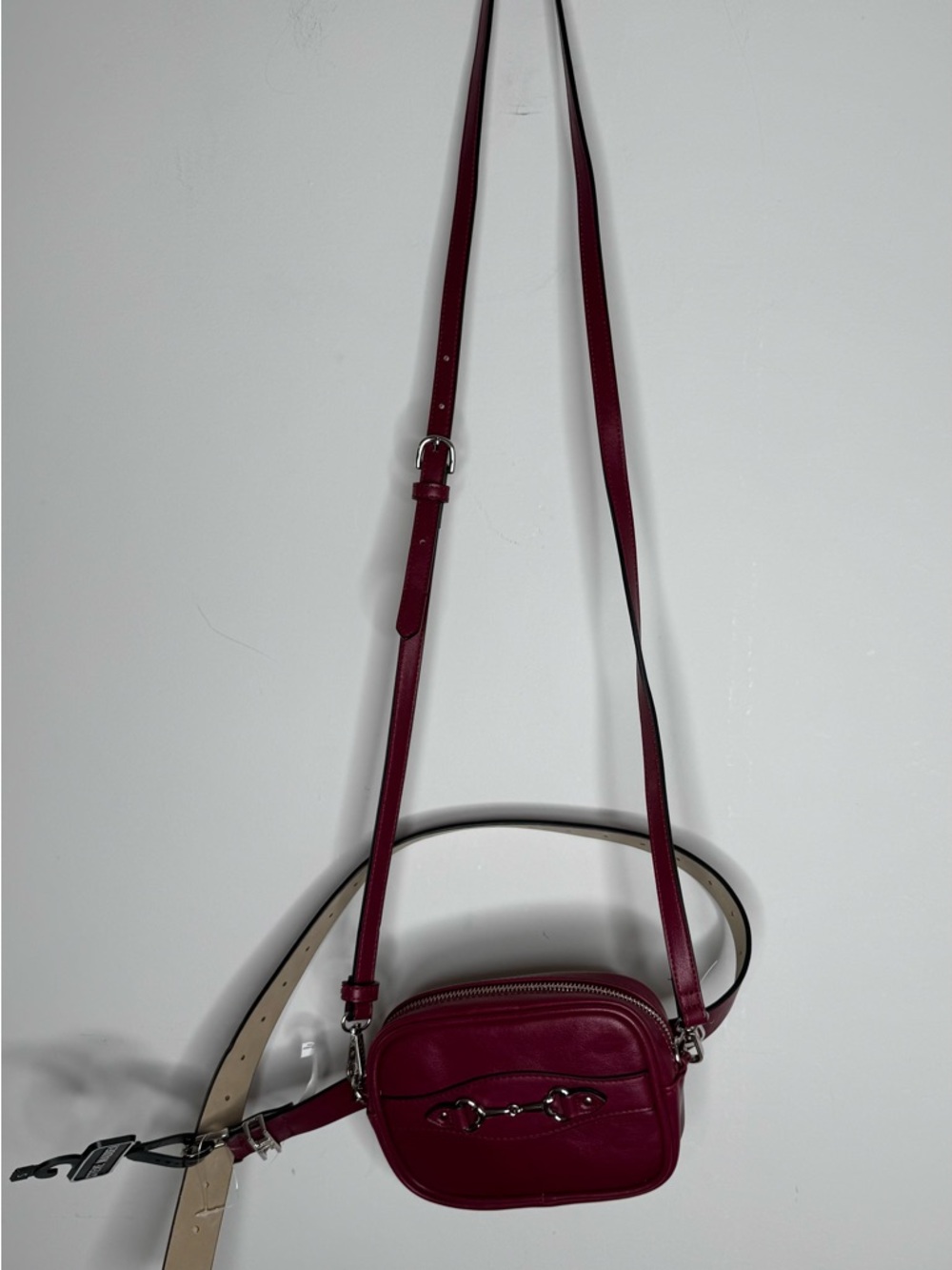 Steve Madden Crossbody Belt Purple Bag Festival Beach Vacation Faux Leather New